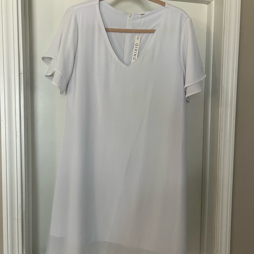 White Short Sleeve Dress